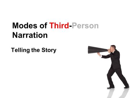 Modes of Third-Person Narration Telling the Story.