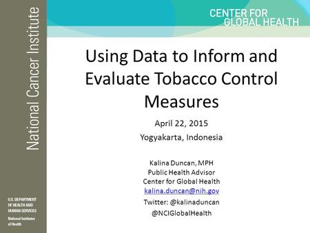 Using Data to Inform and Evaluate Tobacco Control Measures