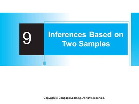 Copyright © Cengage Learning. All rights reserved. 9 Inferences Based on Two Samples.