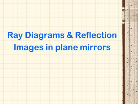 Ray Diagrams & Reflection Images in plane mirrors