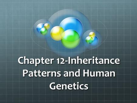 Chapter 12-Inheritance Patterns and Human Genetics