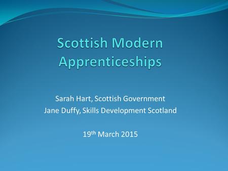 Scottish Modern Apprenticeships