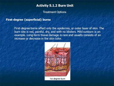 Activity Burn Unit Treatment Options