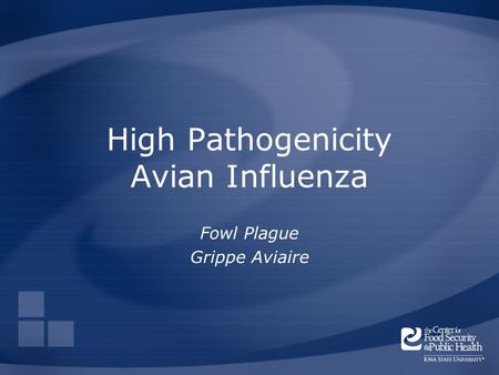 High Pathogenicity Avian Influenza
