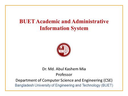 BUET Academic and Administrative Information System