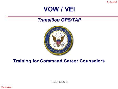 Training for Command Career Counselors Updated: Feb 2015