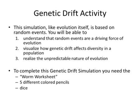 Genetic Drift Activity