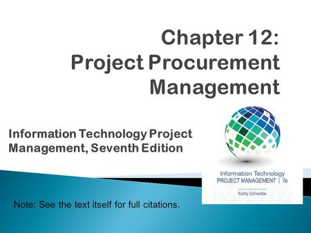 Chapter 12: Project Procurement Management
