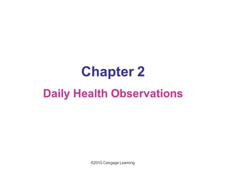 Daily Health Observations