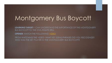 Montgomery Bus Boycott