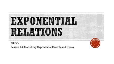 EXPONENTIAL RELATIONS