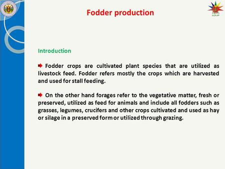 Fodder production Introduction
