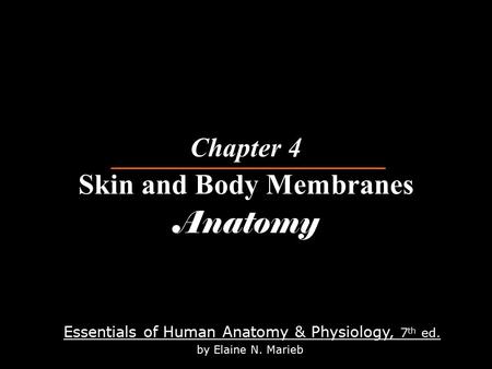 Chapter 4 Skin and Body Membranes Anatomy