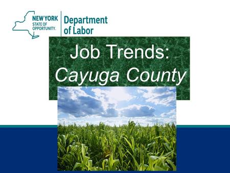 Job Trends: Cayuga County. 2 Jobs Gained or Lost April 2015 vs. April 2014 Cayuga County.
