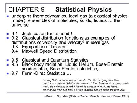 CHAPTER 9 Statistical Physics
