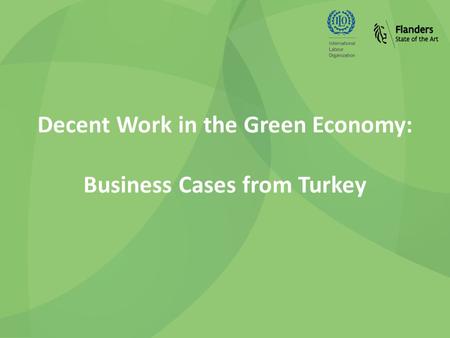 Decent Work in the Green Economy: Business Cases from Turkey.