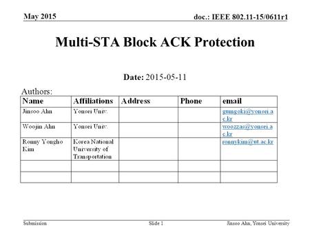 Multi-STA Block ACK Protection