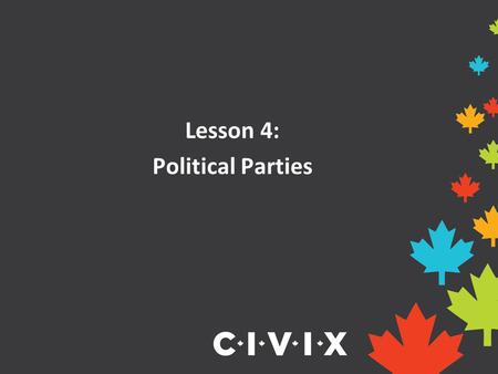 Lesson 4: Political Parties. What is a political ideology? A political ideology is a set of shared ideas or beliefs about how politics and government.