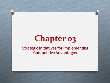 Chapter 03 Strategic Initiatives for Implementing Competitive Advantages 3-1.