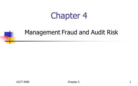 Management Fraud and Audit Risk