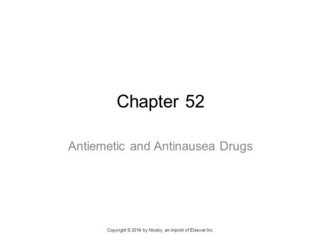Antiemetic and Antinausea Drugs