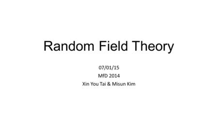 07/01/15 MfD 2014 Xin You Tai & Misun Kim