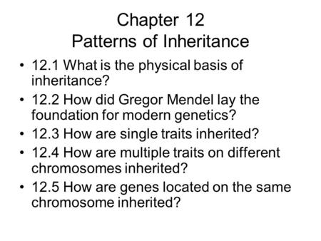 Chapter 12 Patterns of Inheritance