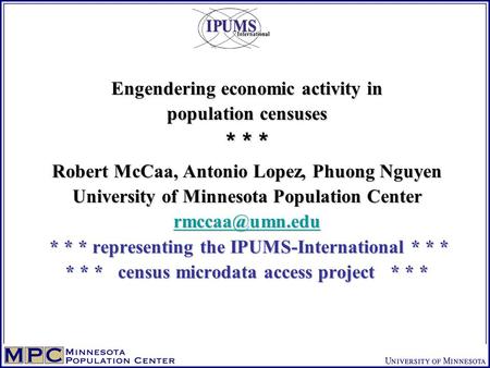 Engendering economic activity in population censuses