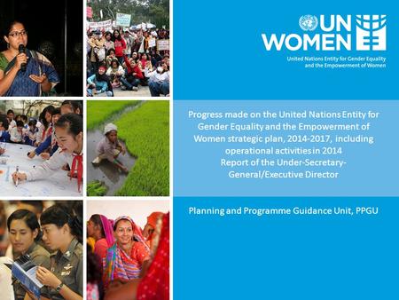 Progress made on the United Nations Entity for Gender Equality and the Empowerment of Women strategic plan, 2014-2017, including operational activities.
