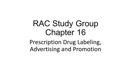 RAC Study Group Chapter 16