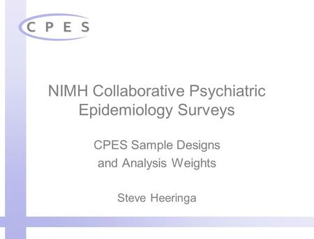 NIMH Collaborative Psychiatric Epidemiology Surveys