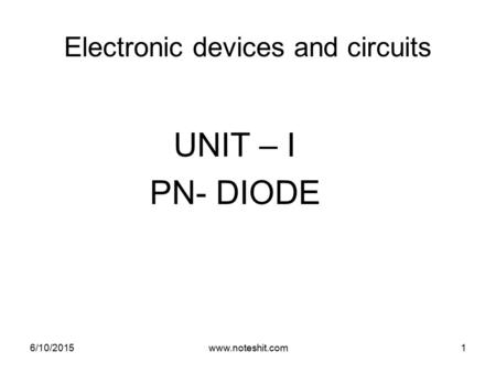 Electronic devices and circuits
