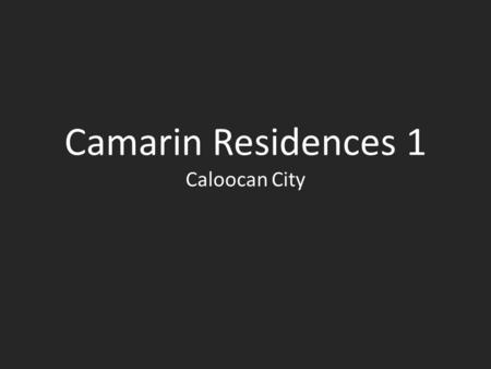 Camarin Residences 1 Caloocan City