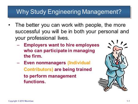 Why Study Engineering Management?
