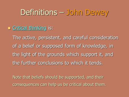 Definitions – John Dewey