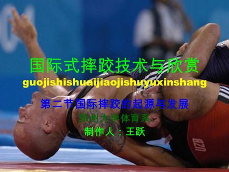 国际式摔跤技术与欣赏 guojishishuaijiaojishuyuxinshang