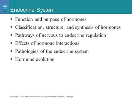 Endocrine System Function and purpose of hormones