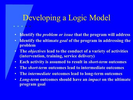Developing a Logic Model