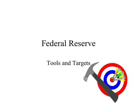 Federal Reserve Tools and Targets. Open Market Operations Types: –Dynamic Designed to change base –Defensive Meant to offset other factors affecting base.