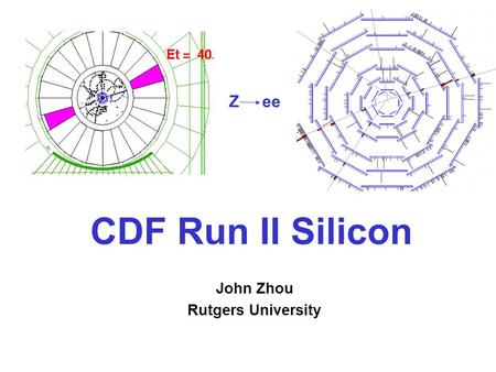 CDF Run II Silicon John Zhou Rutgers University Z ee.
