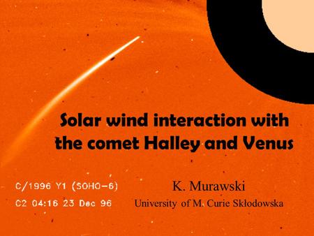 Solar wind interaction with the comet Halley and Venus