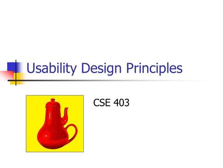 Usability Design Principles