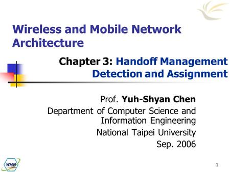 Wireless and Mobile Network Architecture