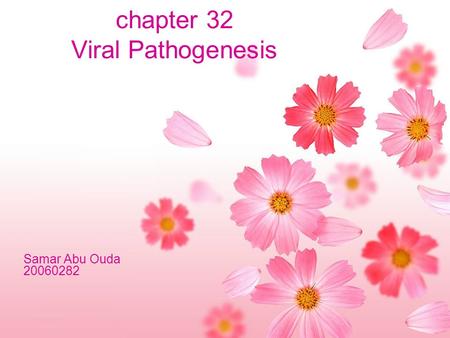 Chapter 32 Viral Pathogenesis Samar Abu Ouda 20060282.
