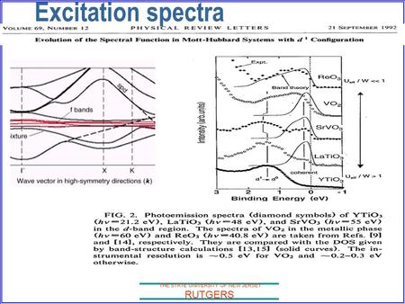 THE STATE UNIVERSITY OF NEW JERSEY RUTGERS Excitation spectra.