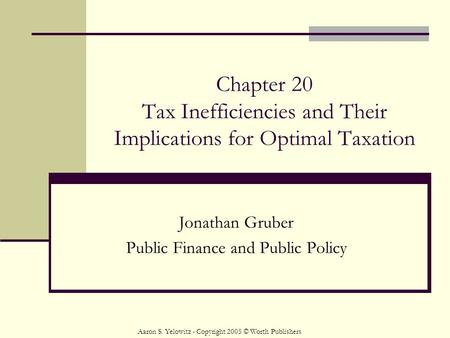 Jonathan Gruber Public Finance and Public Policy