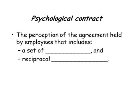 Psychological contract