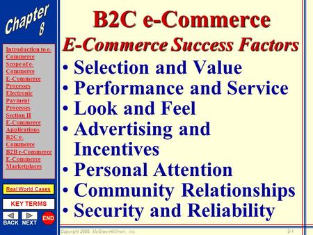 B2C e-Commerce Selection and Value Performance and Service