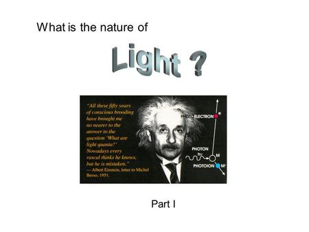 What is the nature of Part I. The invention of radio? Hertz proves that light is really an electromagnetic wave. Waves could be generated in one circuit,