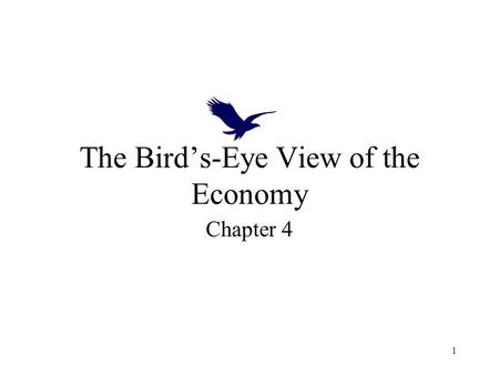 1 The Bird’s-Eye View of the Economy Chapter 4. 2 Macroeconomics is the study of the aggregate moods of the economy. First major macroeconomist: John.